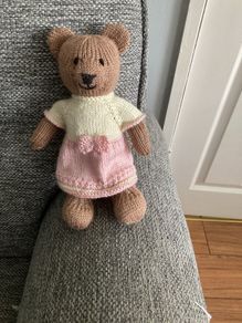 Hand knit teddy