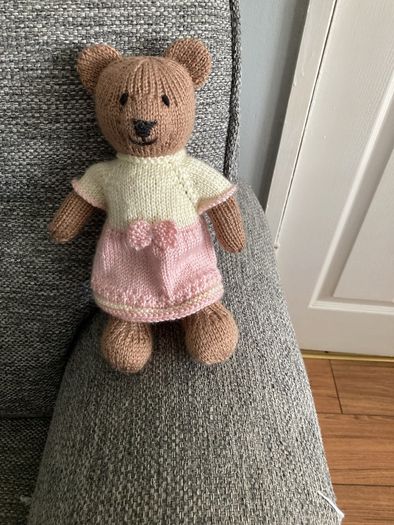 Hand knit teddy