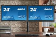 Dual Iiyama ProLite 24" B2480HS - LED Full HD (1080p) Monitor-1 ms - HDMI, DVI-D, VGA - speakers - marvel black