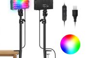 Neewer 2x Desk Mount RGB LED Light Kit with C-Clamp Stand - 61411