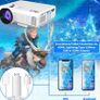 Projector with Projection Screen 1080P Full HD Supported, Upgraded 6500 Lux Video Projector Compatible with TV Stick PS4 HDMI USB AV (FREE POSTAGE Image 5