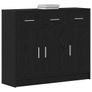 Sideboard Black Oak 91x28x75 cm Engineered Wood Image 4