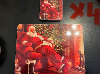 Santa placemats and coasters