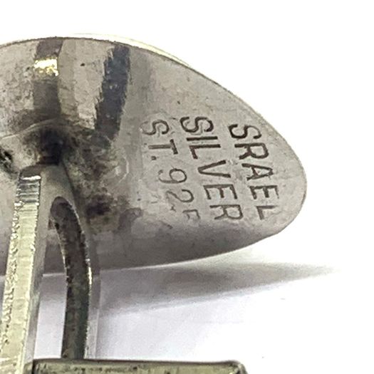 Vintage silver cuff links and tie clip set
