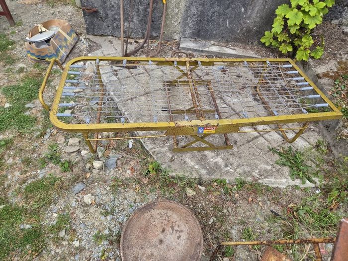 Vintage Retro Metal Folding Camp Bed