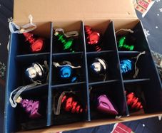 Retro Vintage Style Christmas Baubles one Box of x12 Glass Ornaments