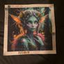 Hand crafted gem art green fairy in forest Image 2