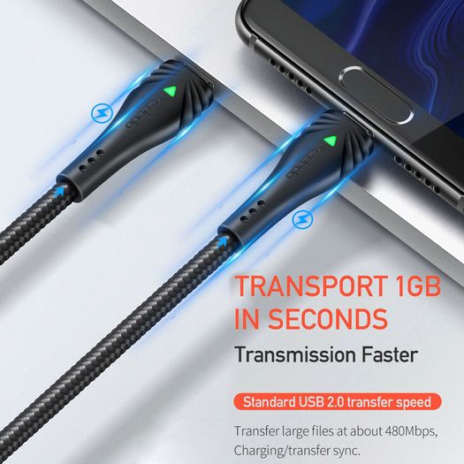 MCDODO 2M 60W/3A Laptop/Mobile/Tablet PD/QC 4.0 Fast Charger & Data Sync Type-C Male/Male Zinc Alloy & Nylon Braided Cable (Brand New/Warranty)