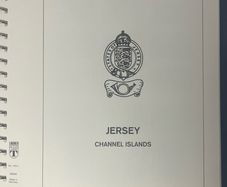 1969-1989 Jersey Used Commemorative & Definitive Stamp collection in Blue Lindner Stamp Album in 51 pages. Images of 53 pages shown.
