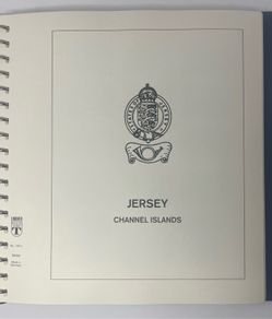 1969-1989 Jersey Used Commemorative & Definitive Stamp collection in Blue Lindner Stamp Album in 51 pages. Images of 53 pages shown.