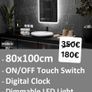 LED Bathroom Mirrors Speakers Demister Antifog Weather Station Clock Dual LED Sensor Touch Image 5