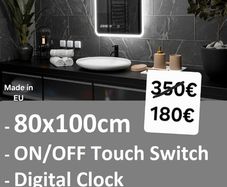LED Bathroom Mirror 80x100cm Touch Switch Bright Light