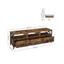 Industrial TV Cabinet with 3 Drawers  Rustic Brown Entertainment Unit for TVs up to 65 Inch Image 3