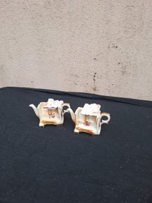 2 miniature train tea pots postage possible