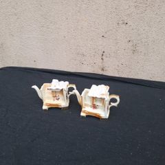 2 miniature train tea pots postage possible
