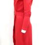 NWT Karen Millen Bright Poppy Red Strong Shoulder Eyelet Ponte Dress Image 9