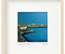 Dalkey Island, Dublin, print in 25cm sq frame, by artist Helen Mathews