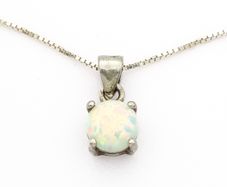 Opal Sterling Silver Necklace