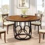 Round Dining Table With Metal Base Colour (Black Brown) Image 7