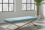 Metal-Framed Bench 160x40cm Gold Frame Eco leather Super Long