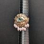 Vintage Style Evil Eye Faux Pearl Statement Gold Adjustable Ring Image 2