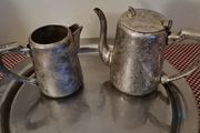 Kingston of Sheffield 2 Silver Plated Tea/Coffee Pots &amp; Milk Jug