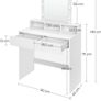 LED Dressing Table with Mirror and Bulbs Cosmetic Table with 2 Drawers and 3 Open Compartments Image 2