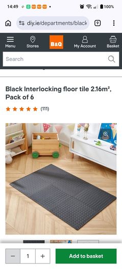 Black Interlocking Foam Floor Tiles x 50 at EUR2 per tile
