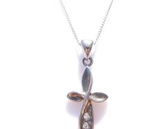 Vintage Sterling Silver 925 Cross and Necklace length 14,5" - 3,43g