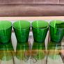 Set 4 Vintage Vereco France Small Forest Green Juice Glasses Tumblers MCM Image 9