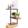 BRAND NEW Rustic Industrial Wood Shelf Wall Mount Corner Rack Display Decor Organizer for Bedroom Kitchen Bathroom Image 3