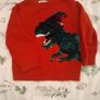Red H&M sequin dinosaur Christmas jumper, age 3-4 years Image 2