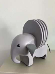 Wooden Elephant Coaster Holder