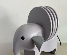 Wooden Elephant Coaster Holder