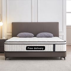 3FT Single Mattress, 10.2 INCH Single Memory Foam Mattress, 9-Zone Pocket Sprung Medium Firm