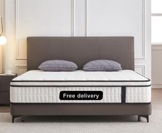 4FT6 Double Mattress, 10.2 INCH Double Bed Mattress, 7-Zone Pocket Sprung Medium Firm