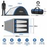 3 Person Dome Camping Tent Waterproof 5000mm with Porch Darkened Sleeping Cabin Image 5