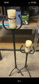 wrought Iron floor candle stick holders