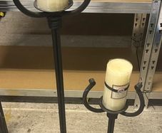 wrought Iron floor candle stick holders