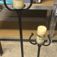 wrought Iron floor candle stick holders