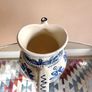 Vintage Blue & Cream Pottery Water Pitcher Jug, Korond, Transylvania Image 4