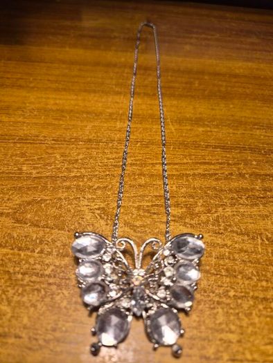 Vintage Large Butterfly Pendant + Chain