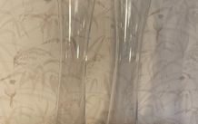 Pair of Tall Clear Glass Floor Vases