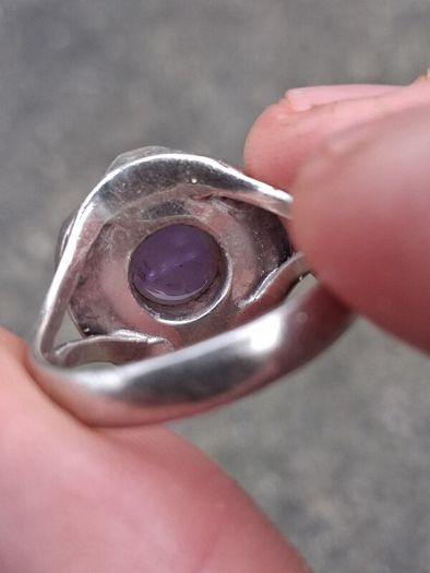 Vintage Amethyst Sterling Silver Ring(7.2g)