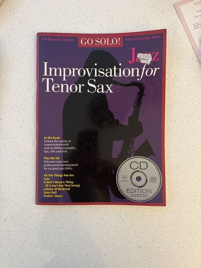 Sheet music GO Solo Jazz  Improvisation For Tenor Sax Book and CD