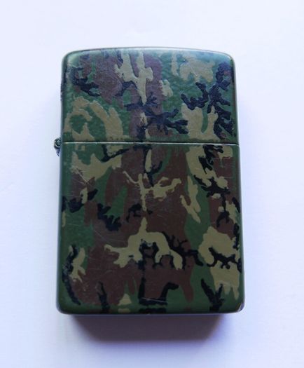 Vintage Zippo Lighter - Camo Camouflage Green Olive Drab Matte Finish