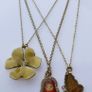 Vintage PILGRIM - FAVOURITES 3 Charm Necklace Brown & Gold BNWT Image 3
