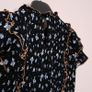 Mint Velvet Black Blue Floral Smocked Peplum Top Ruffle Sleeve Blouse 8UK/36EU Image 8