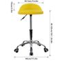 Leather Round Rolling Stool with Back Rest Height Adjustable Swivel Drafting Work SPA Task Chair with Wheels (Yellow) Image 3