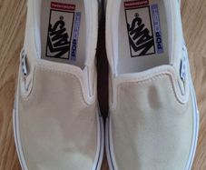 Vans Skate Slip-On (Off-White / Cream) - Size UK 3.5 / EU 36 - Like New Teen / Boys